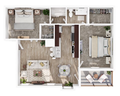 Floor plan for 2 beds, 1 bath, 816 sqft